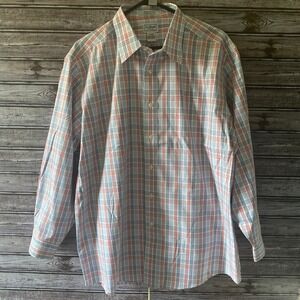 LL Bean Men's Long-Sleeved Button-Down Dress Shirt Size 17-33 Wrinkle-Free Plaid